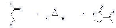 2-Acetylbutyrolactone can be prepared by oxirane with acetoacetic acid methyl ester.